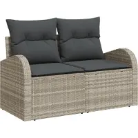 vidaXL Ensemble de canapés de jardin 7 pièces Gris clair et gris foncé Polyrotin