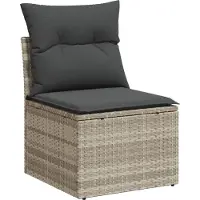vidaXL Ensemble de canapés de jardin 7 pièces Gris clair et gris foncé Polyrotin