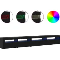 vidaXL : Ensemble de 3 meubles TV, finition bois imitation chêne, coloris noir, en panneaux de particules