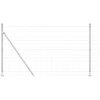 vidaXL Clôture en fil de fer soudé avec socle en béton 50 x 1,4 m Argent