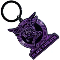 Black Sabbath Purple Text Logo & Daemon Schlüsselanhänger, Multicolore