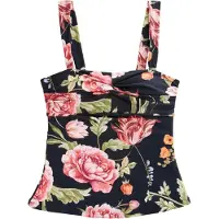Next Haut de tankini vert / rose / lie de vin / noir
