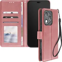 Avizar Étui pour Honor 400 Lite Dragonne Clapet Support Portefeuille Rose