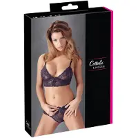 Cottelli collection - Ensemble soutien-gorge dentelle fleurs - violet - M