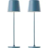 Brilliant Lampe de table à LED rechargeable Kaami, 2 W, 310 lm, 3000 K, bleu, lot de 2