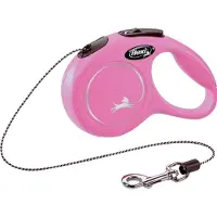 Flexi Laisse à enrouleur New Classic Cat XS 3 m câble - rose (XS, Chat, Promenade)