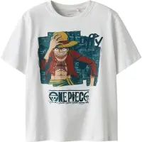 Name It Kids T-Shirt 'NKMJob' safran / pétrole / rouge carmin / blanc