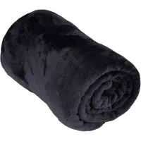 Arti Casa Couverture polaire 150 x 200 cm - Plaid - Super doux - Noir