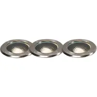 QAZQA Lot de 3 spots encastrés pour extérieur en acier orientables IP65 - Delux