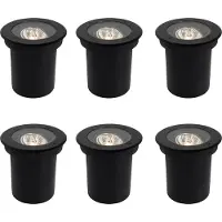 QAZQA Ensemble de 6 spots de sol extérieurs modernes noirs AR70 orientables IP65 - Delux