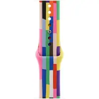 Apple Sport Band (44 mm, 46 mm, élastomère fluoré, Fluoroélastomère), Sangles de montre, Multicolore, Violet, Marron, Bleu, Jaune, Orange, Vert, Blanc, Rose, Rouge, Noir