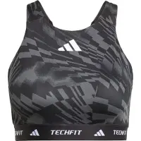 Adidas Techfit High Neck Print Medium Impact Sports Bra Noir S / CD Femme