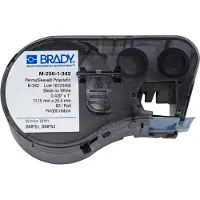 Brady - 143228 M-250-1-342 Cartouche d'étiqueteuse en polyoléfine B-342 noir sur blanc, largeur 7/16" x hauteur 1-1/64" pour imprimantes BMP51/BM
