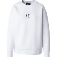 Armani Exchange pour femme. XW000821AF10818U0002 Sweat à col ras du cou blanc (S), Casuel, Sport, Coton, Multisport