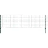 vidaXL Clôture européenne avec poteaux, 25 x 0,8 m, acier revêtu de PVC, couleur verte