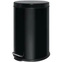 Bolero Seau à pédale en acier inoxydable, noir, 20 L