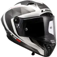 LS2 Helmets Casque LS2 FF805 Thunder GP losange carbone, blanc/gris, L (59/60)