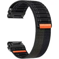 INF Bracelet de montre en nylon pour Garmin Fenix 8/567X/pro/Epix 935/965 Black+Grey 22 mm