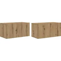 vidaXL : Ensemble de 2 meubles TV, couleur marron, en bois composite