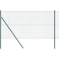 vidaXL Clôture en fil métallique soudé, ancrée au sol, de couleur verte, dimensions 25 x 1 mètre