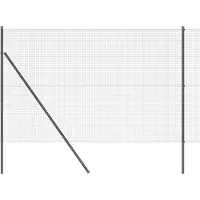 vidaXL Clôture en fil métallique soudé, ancrée au sol, 50 x 1,4 m, couleur grise, type treillis