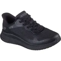 SKECHERS Slip-Ins Bobs Squad 4 Staple Look Damen Sneaker Schwarz
