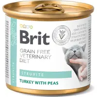 Brit veterinary Veterinary Diet Struvite Turkey&amp;Pea Nourriture pour chats souffrants du struvite 200 g