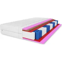 MARPUR - Matelas à ressorts ensachés, 100x200 cm, modèle Folyeso, 7 zones de confort, avec couche en fibres de coco, fermeté H3/H4, hauteur 26 cm