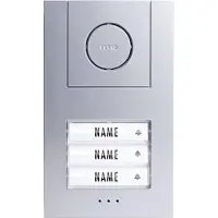 M-E Interphone-portier audio pour maison de 3 appartements, Vistus AD-Alu 4030 argent