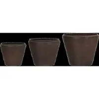 House Doctor Jardinières entonnoir marron antique lot de 3 pièces