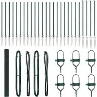 vidaXL Clôture en fil barbelé soudé, avec piquets, 50 x 1,5 m, couleur verte