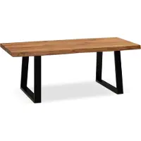 Wohnling Table basse 120 cm en acacia massif Table de salon Arête d'arbre