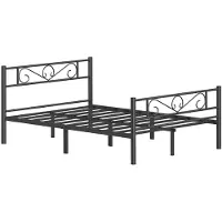 Vasagle , lit simple, structure de lit en métal, 140 x 200 cm