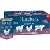 Butcher's Original Recipe in jelly Saveurs mixtes avec foie ou rognons 6x400 g Morceaux en gelée de bœuf, d'agneau et de poulet pour chiens