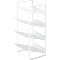 Yamazaki Étagère à bouteilles Étagère de cuisine blanche avec 4 étagères inclinées Métal 20x40x20cm "TOWER