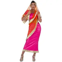 MOM Hindu Woman With Skirt Shirt And Chal Costume Rose XL Enfants