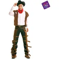 MOM Cowboy Man Costume Marron S Enfants