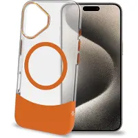 Celly Magdual Iphone 16 Phone Case Clair,Orange