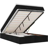vidaXL Ottoman-lit avec matelas noir 120x190 cm Tissu