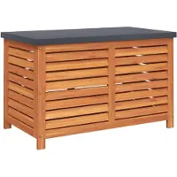 vidaXL Coffre de jardin 60x50x55 cm en bois massif d'eucalyptus