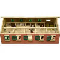 Kids Globe Ecurie Van Manen avec 9 boxes 62x42,5x22 cm à l'échelle 1:32