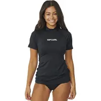 Rip Curl Classic Surf Upf Short Sleeve Rash Guard Noir M Femme