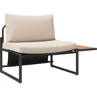 vidaXL Mobilier d'extérieur en acier, lot de 2, acier taupe