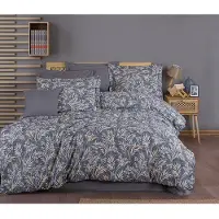 L'essentiel Maison , Tuğba, ensemble housse de couette king size en ranforce (FR), gris, 100 % COTON RANFORCE, 240 x 220 cm