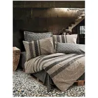L'essentiel Maison , Arlo - Brown, ensemble housse de couette simple Ranforce (FR), marron, 100 % COTON RANFORCE, 140 x 200 cm