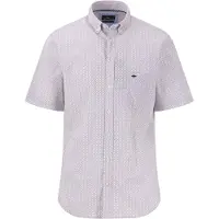 Fynch&Hatton Minimal Poplin Print Short Sleeve Shirt Violet M Homme