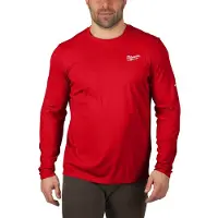 Milwaukee T-shirt de travail à manches longues Clair - Rouge Wwlsrd-Xl (XL)