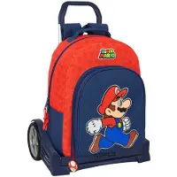 Safta Evolution Trolley Super Mario Trick Wheeled Backpack Rouge,Orange Enfants