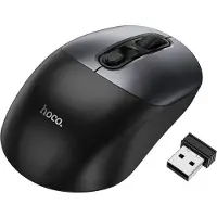 Hoco Headphone with microphone wireless computer mouse 2.4G GM28 black metal gray (Sans fil), Souris, Gris, Noir