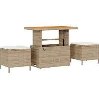 vidaXL Ensemble de salon de jardin en polyrotin beige